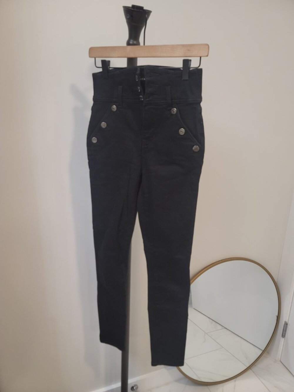 Veronica beard Jossie Skinny Sailor extra high rise 28 Black